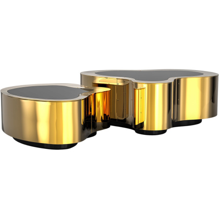 Журнальный столик BOCA DO LOBO WAVE POLISHED BRASS SMALL