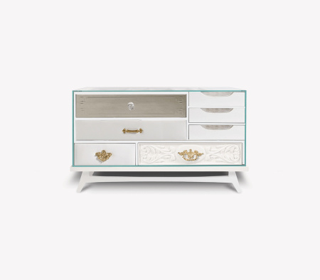 Ночной столик BOCA DO LOBO MONDRIAN WHITE SMALL