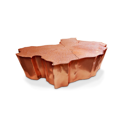 Журнальный столик BOCA DO LOBO EDEN  ALUMINIUM AND LEAF BIG